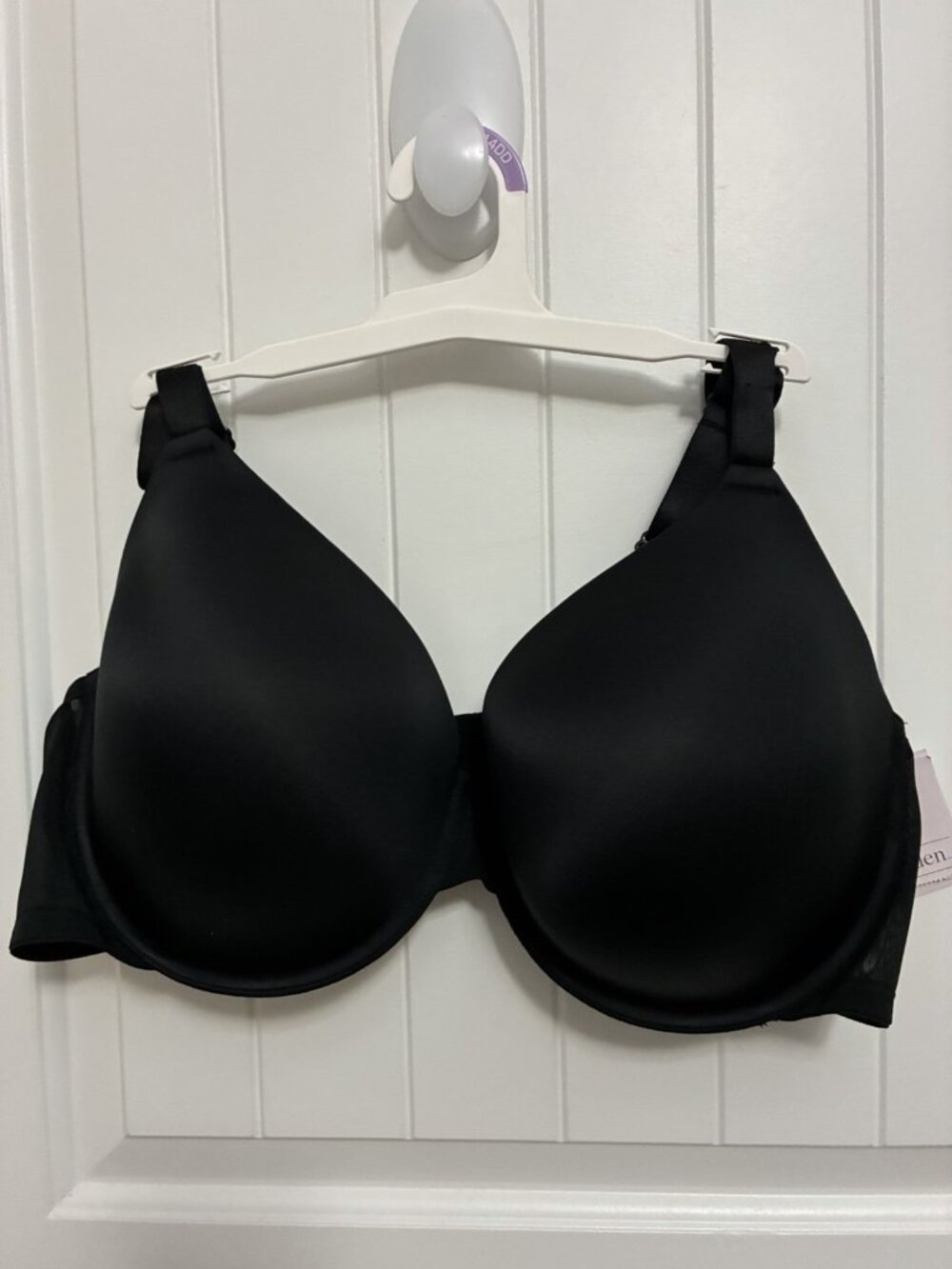 Auden Smooth Lightly Lined Comfort Wire Demi Coverage Bra In Black 44DD